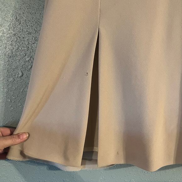 Vintage Georgio Armani Women's Beige Tulip Skirt Sz 12 100% Wool Fit and Flare - Picture 13 of 15